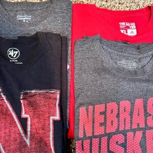 adidas Red and Gray Nebraska Tee